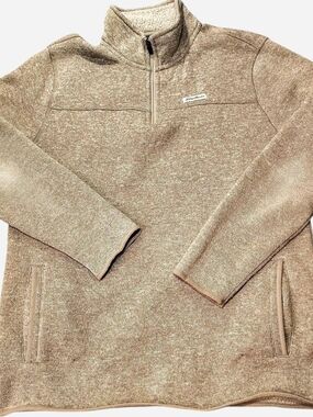 Eddie Bauer Men's Quarter-Zip Sweater in Light Taupe